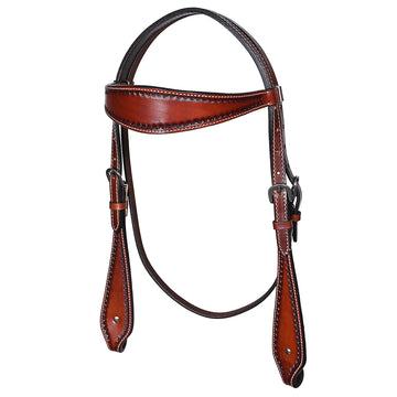 Bar H Equine Western Leather Headstall & Breast Collar Dark Brown